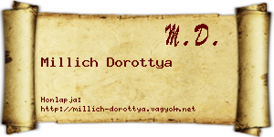 Millich Dorottya névjegykártya